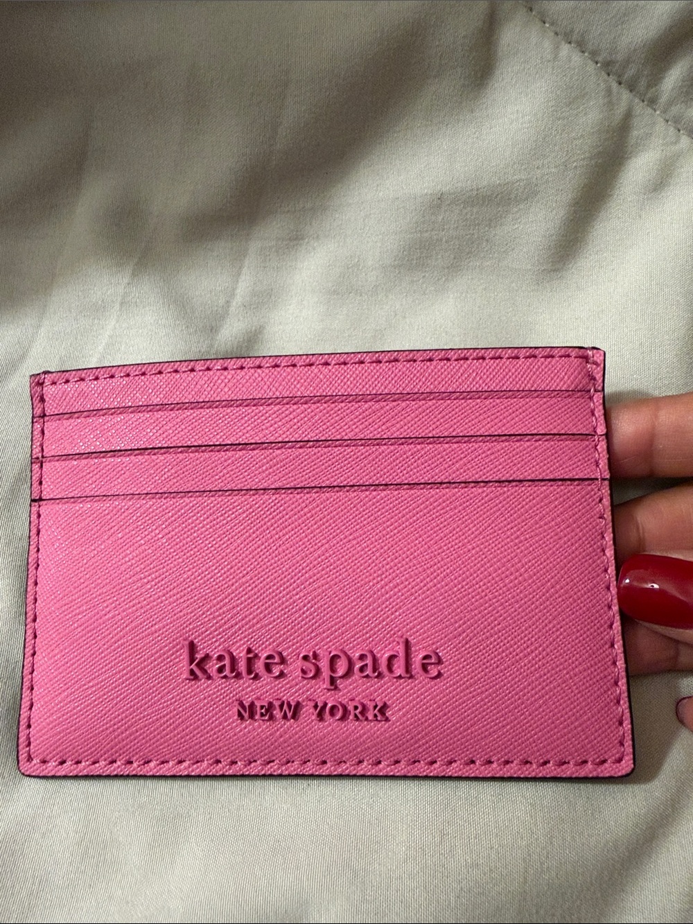 kate spade New York Hot Pink Leather Card Case